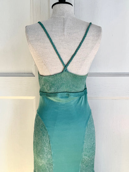 Roberto Cavalli Class Cavalli Green Mint Glitter Dress (M)