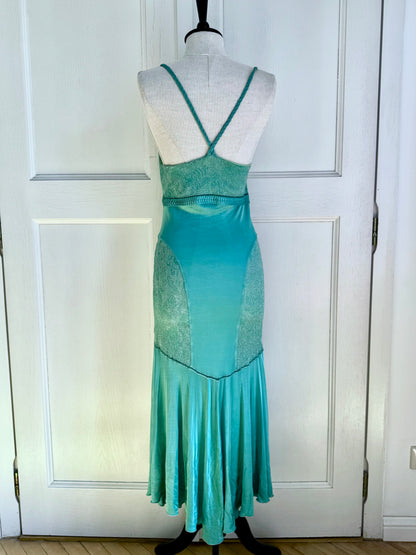 Roberto Cavalli Class Cavalli Green Mint Glitter Dress (M)