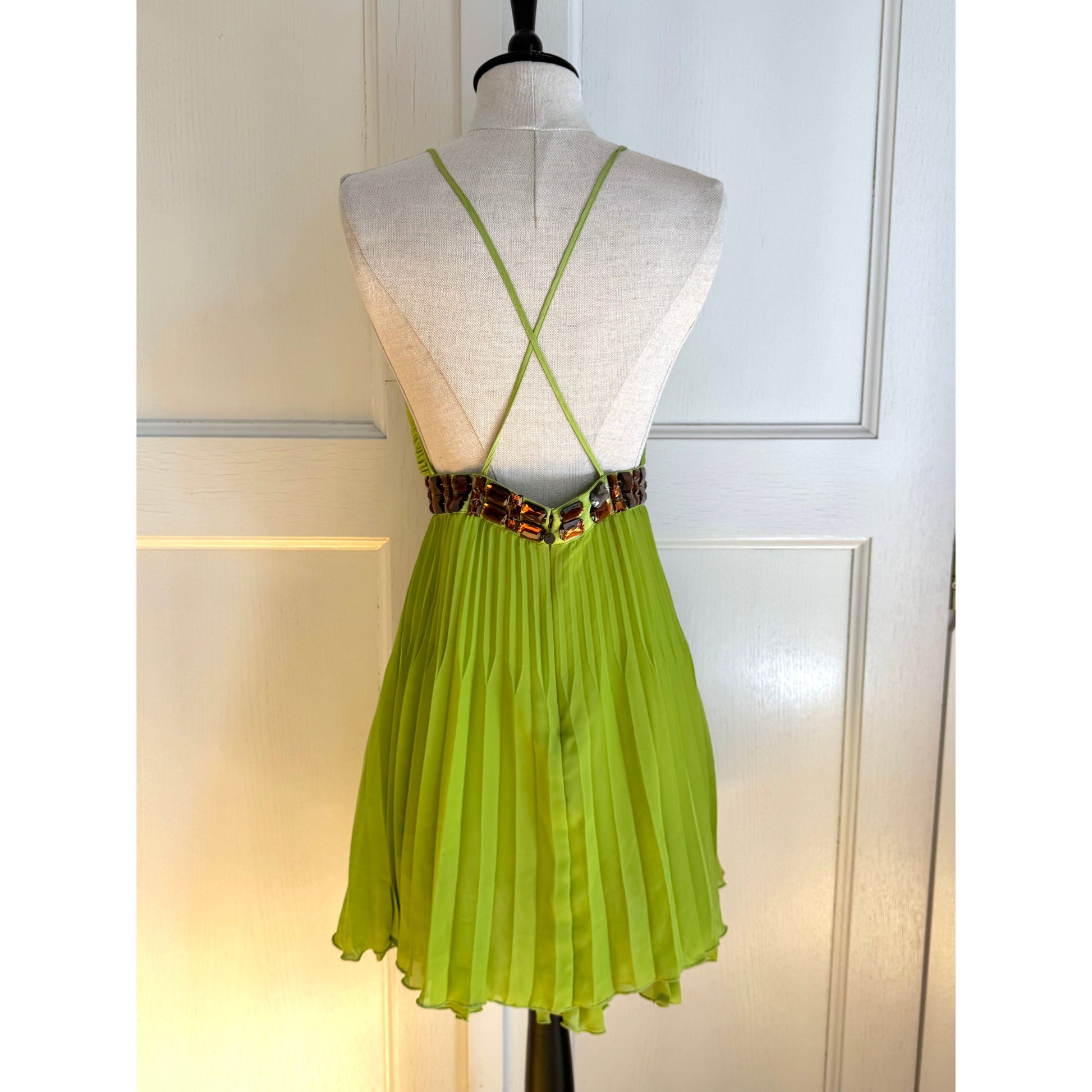 ICONIC Just Cavalli 2001 Green Bejeweled Mini Pleated Dress (S / IT 40 –  Ciao Kasia
