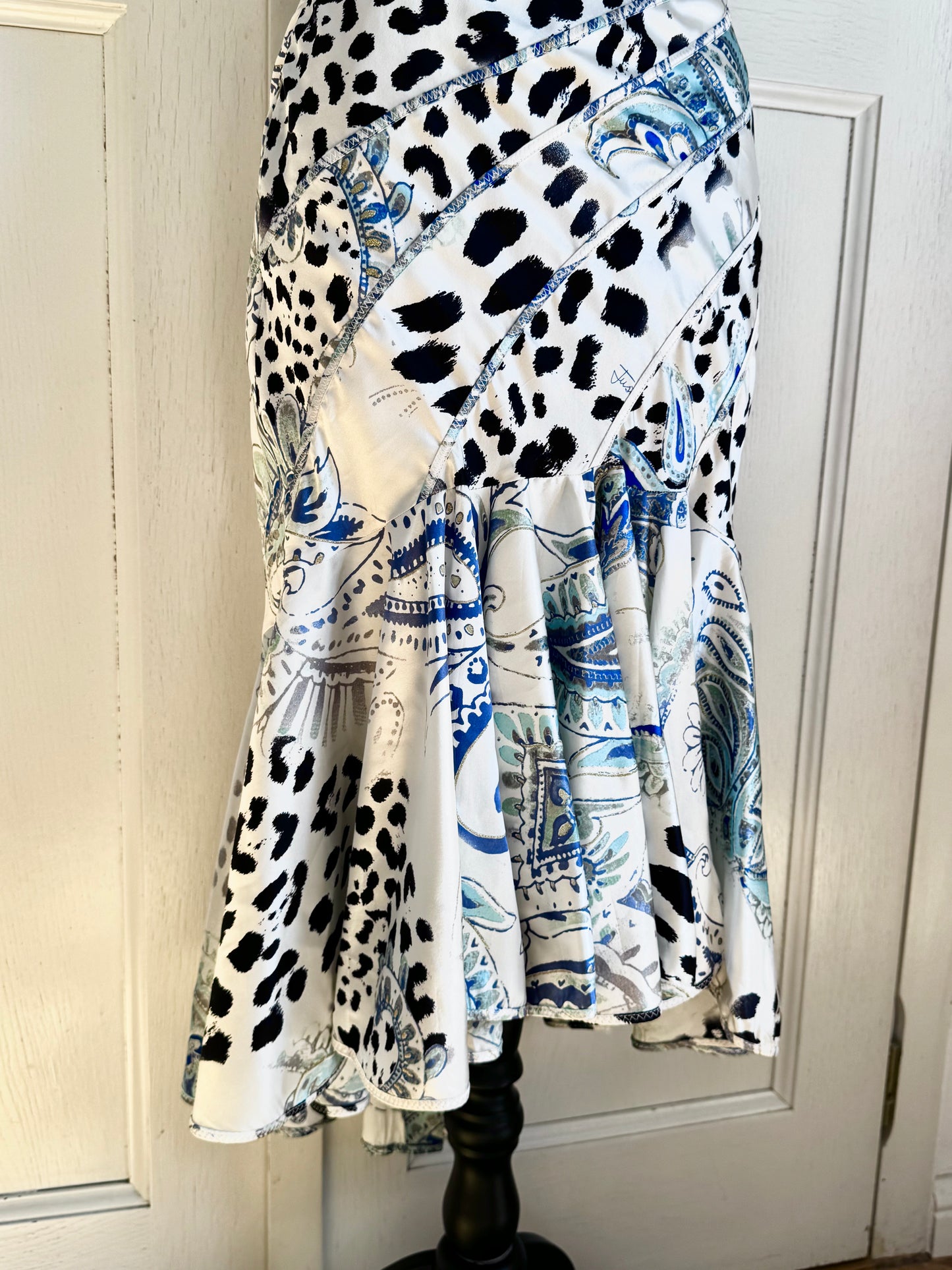 Roberto Cavalli Just Cavalli 2004 Blue Mermaid Silk Dress (S / IT 40)