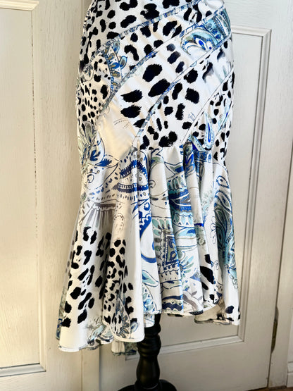 Roberto Cavalli Just Cavalli 2004 Blue Mermaid Silk Dress (S / IT 40)