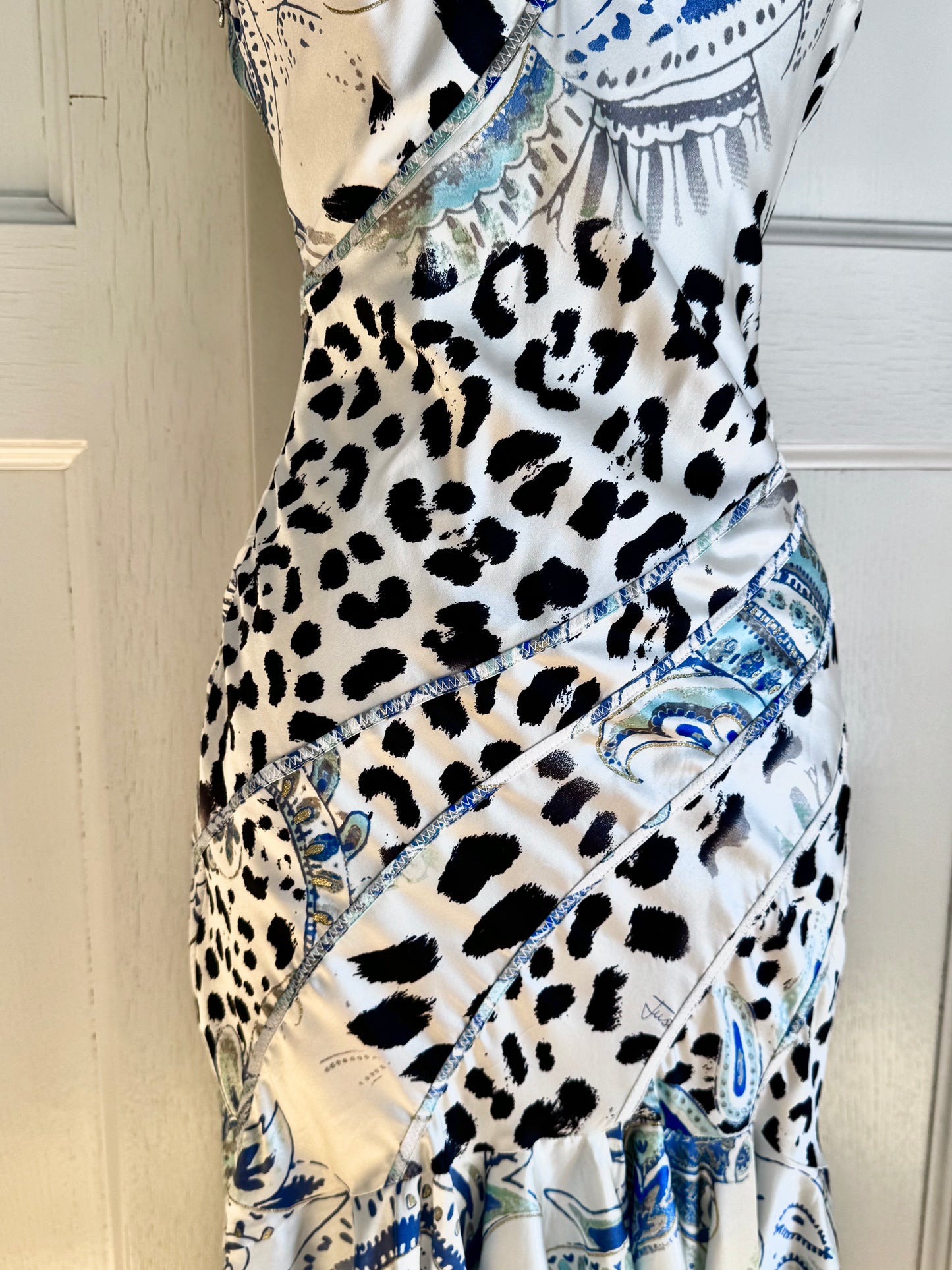 Roberto Cavalli Just Cavalli 2004 Blue Mermaid Silk Dress (S / IT 40)
