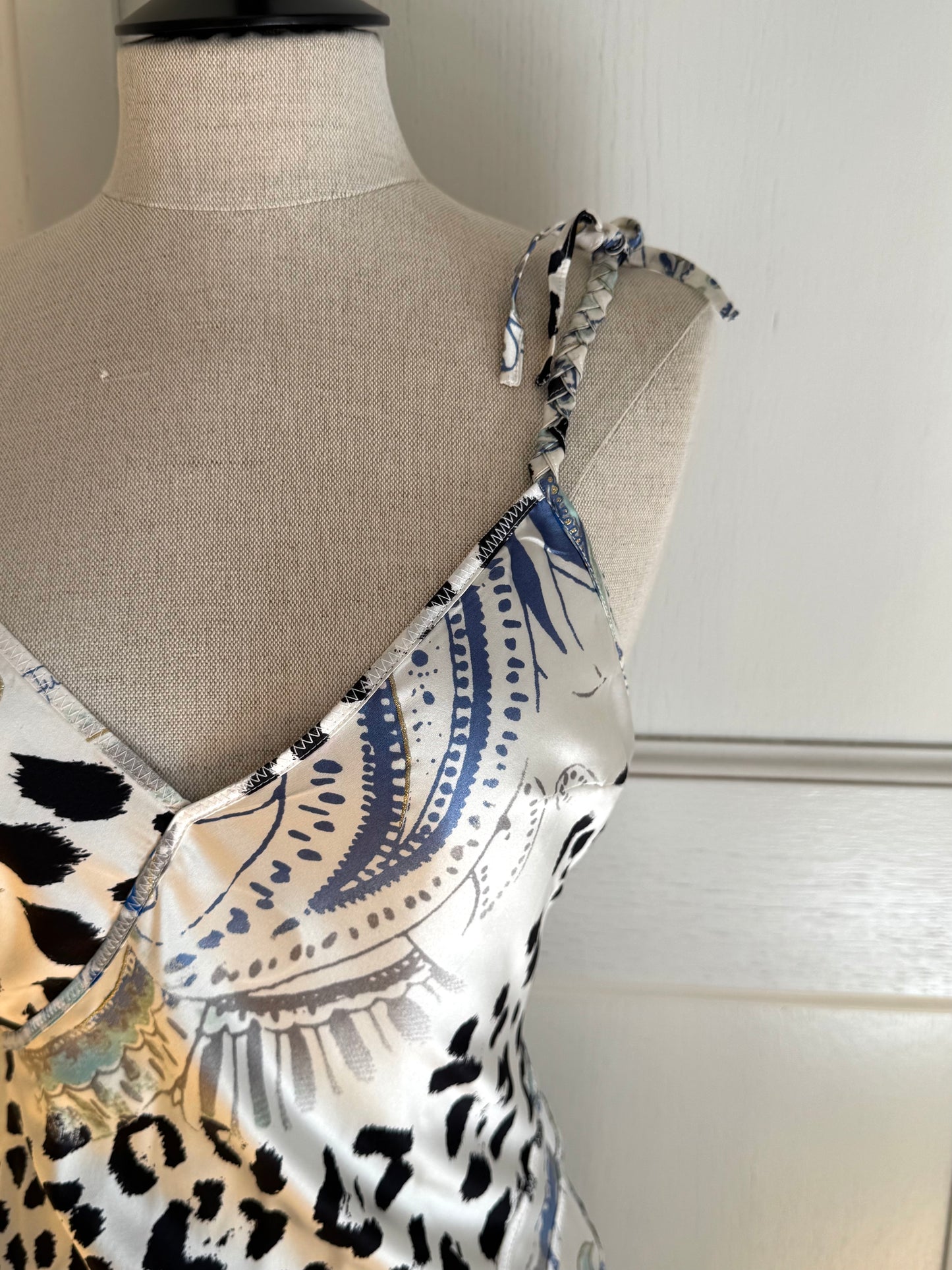 Roberto Cavalli Just Cavalli 2004 Blue Mermaid Silk Dress (S / IT 40)