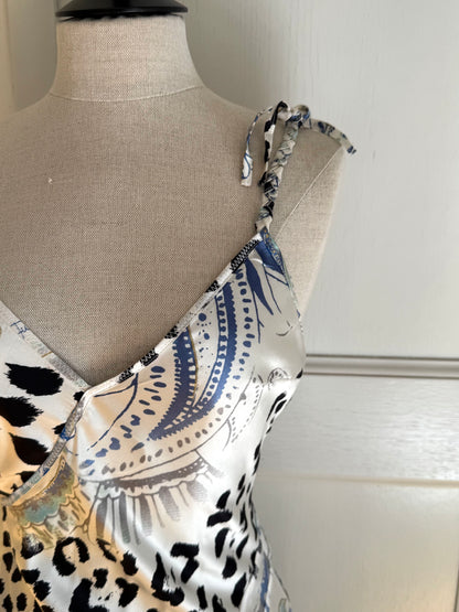 Roberto Cavalli Just Cavalli 2004 Blue Mermaid Silk Dress (S / IT 40)