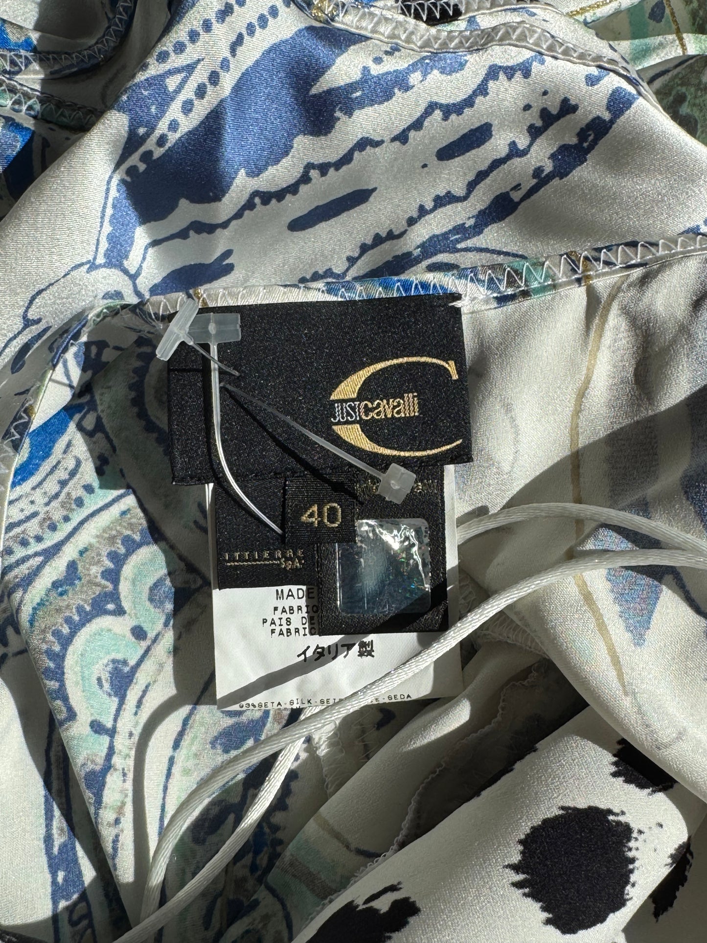 Roberto Cavalli Just Cavalli 2004 Blue Mermaid Silk Dress (S / IT 40)