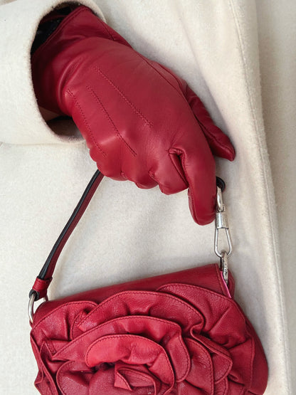 Vintage YSL Mini Nadja Leather Bag in Red