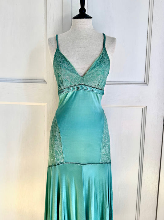 Roberto Cavalli Class Cavalli Green Mint Glitter Dress (M)
