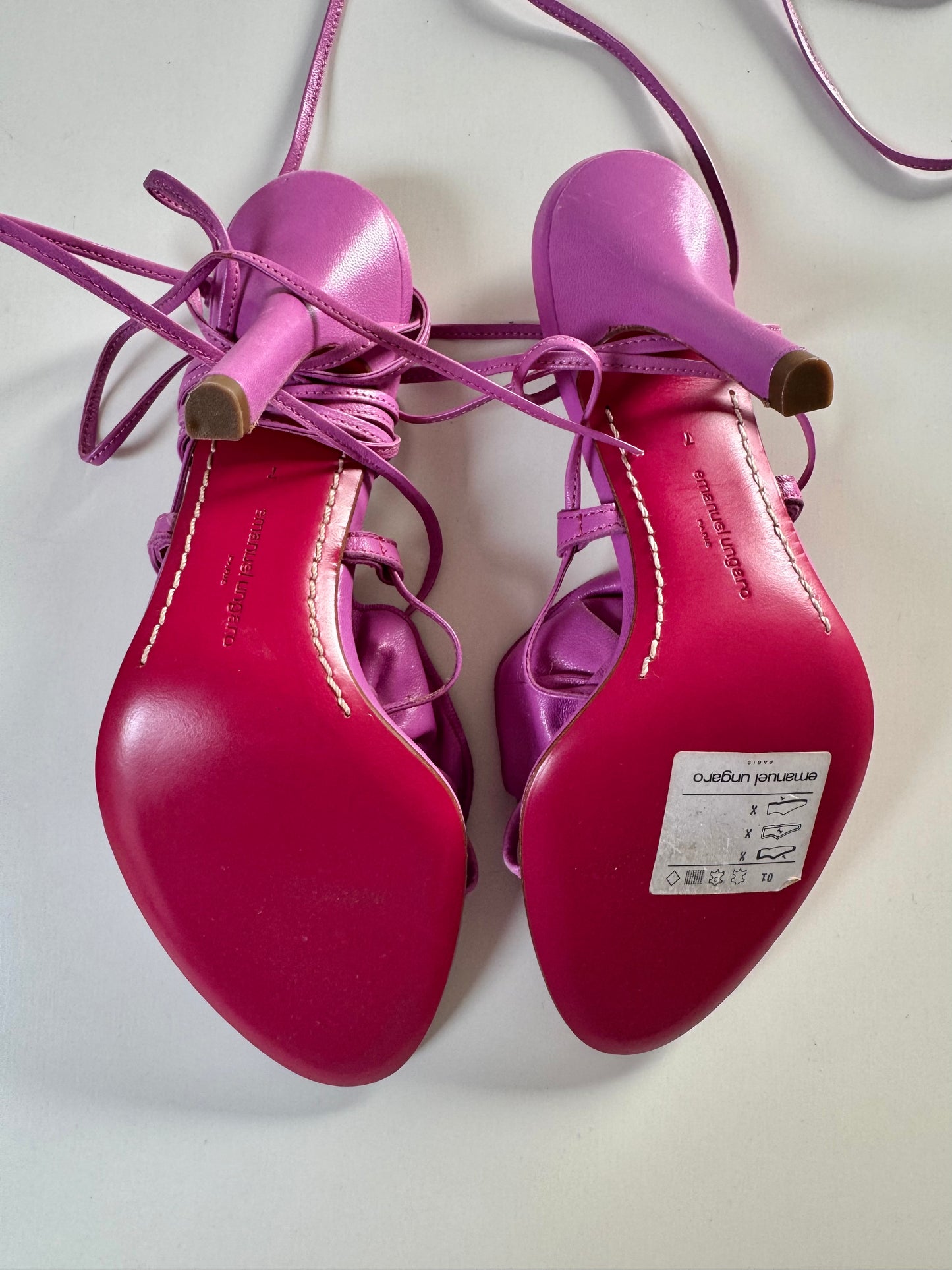 Emanuel Ungaro Rose Lace-Up Sandals (EU 37,5)