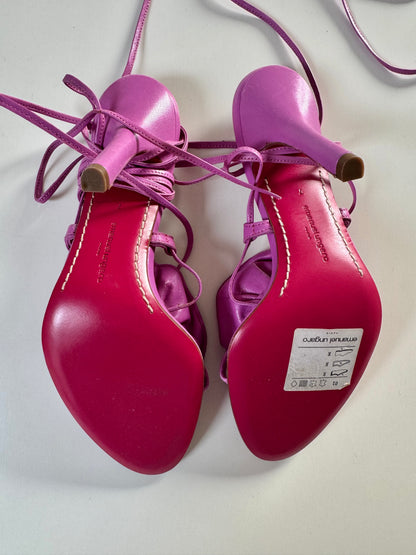 Emanuel Ungaro Rose Lace-Up Sandals (EU 37,5)