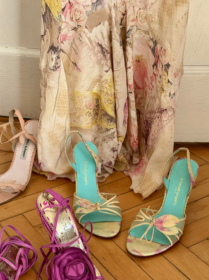 Emanuel Ungaro Rose Lace-Up Sandals (EU 37,5)