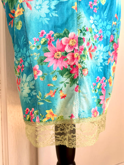 ICONIC Dolce Gabbana D&G S/S 2005 Tropical Turquoise Dress (XS-S)