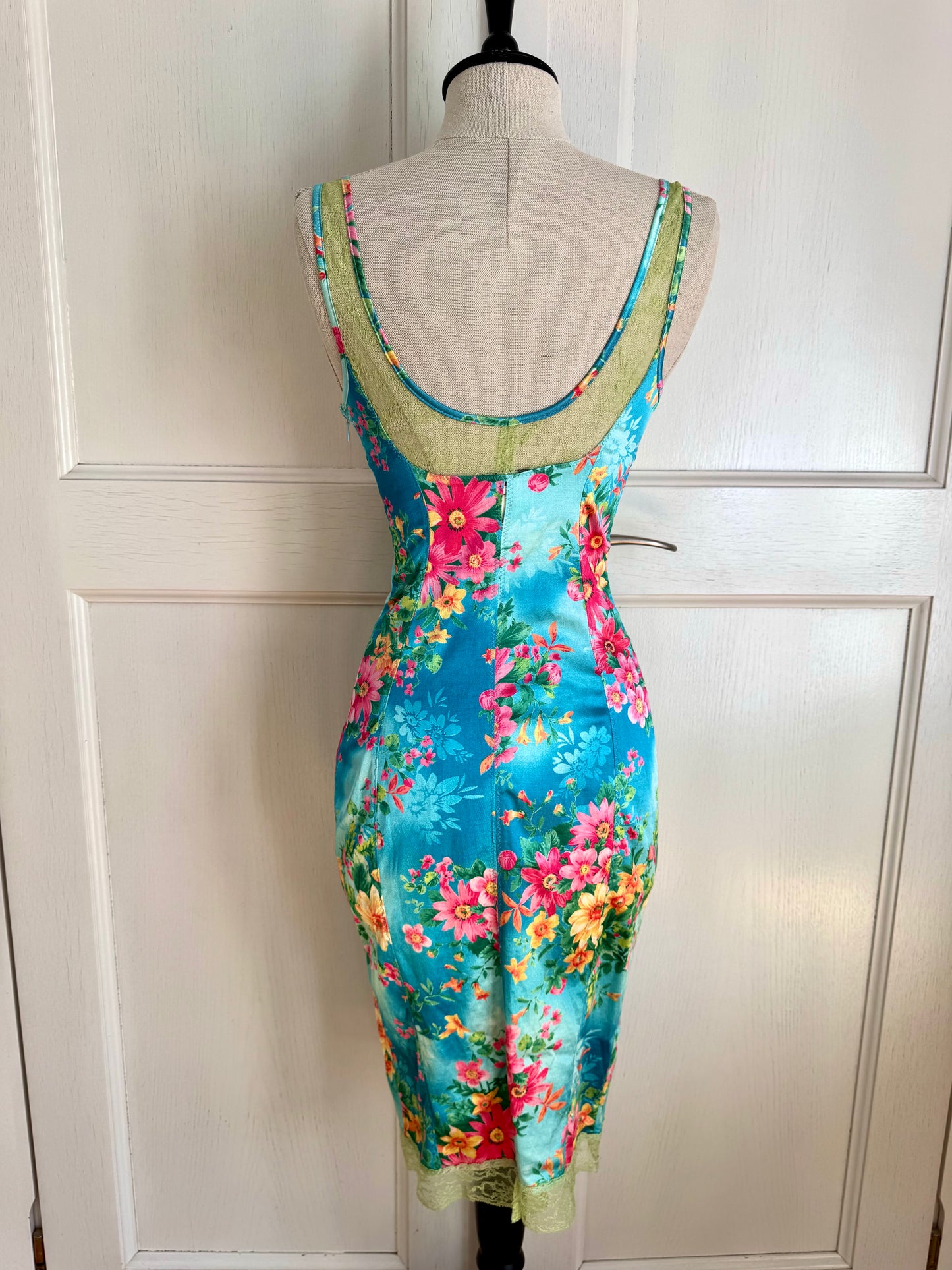 ICONIC Dolce Gabbana D&G S/S 2005 Tropical Turquoise Dress (XS-S)