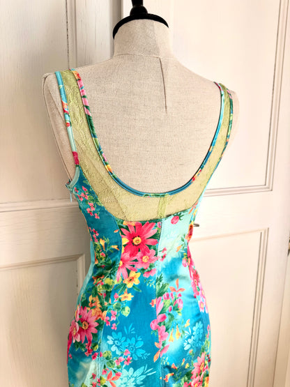 ICONIC Dolce Gabbana D&G S/S 2005 Tropical Turquoise Dress (XS-S)