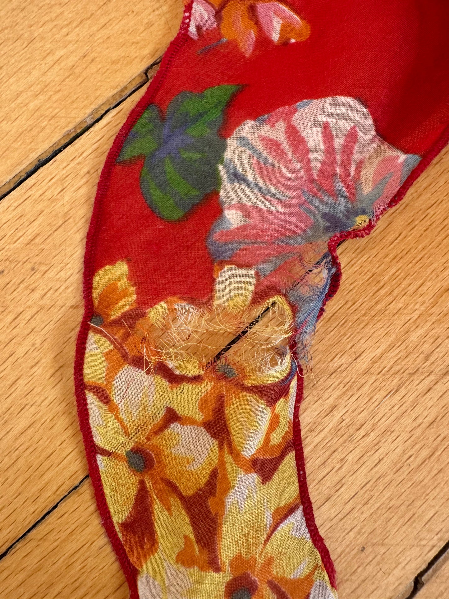 Dolce Gabbana D&G Silk F/W 2003 Red Floral Asymmetrical Dress (S-M)