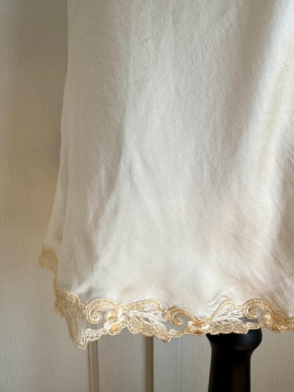 ICONIC La Perla 1990s Vintage Slip Dress White & Écru (M)