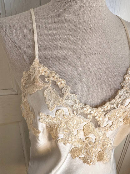 ICONIC La Perla 1990s Vintage Slip Dress White & Écru (M)