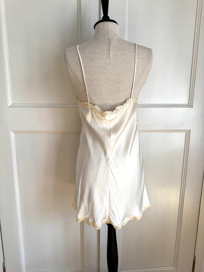 ICONIC La Perla 1990s Vintage Slip Dress White & Écru (M)