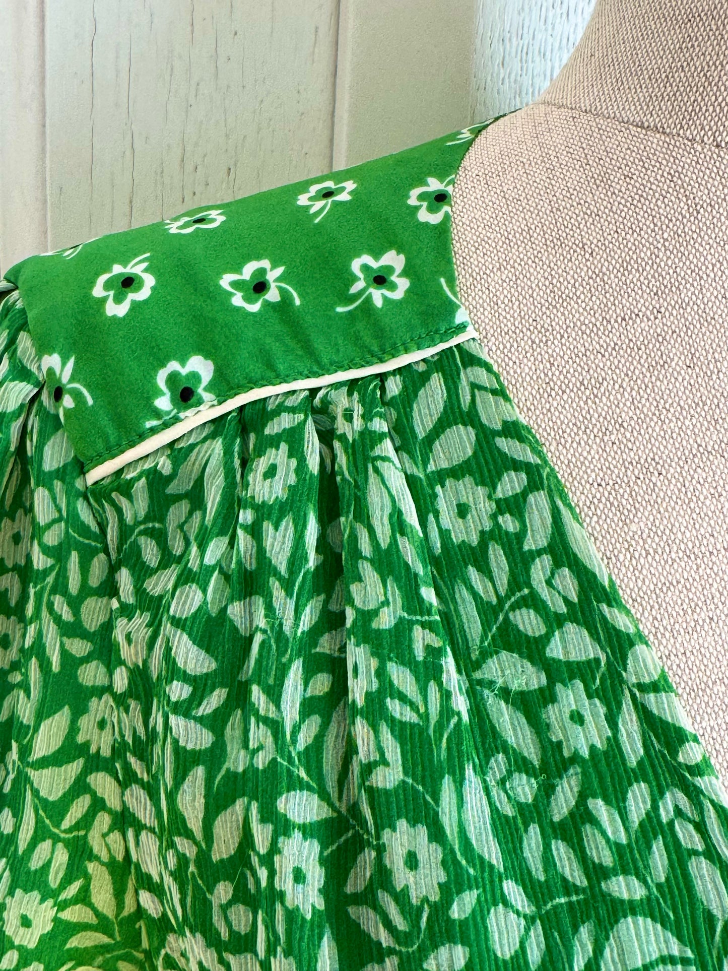 Dolce Gabbana D&G Vintage Silk Green Floral Mini Dress (S-M)