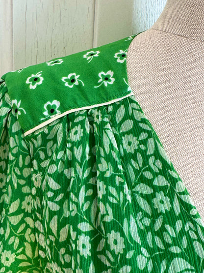 Dolce Gabbana D&G Vintage Silk Green Floral Mini Dress (S-M)