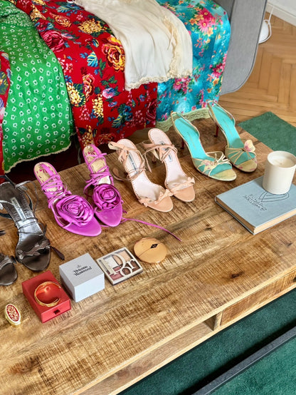 Emanuel Ungaro Rose Lace-Up Sandals (EU 37,5)