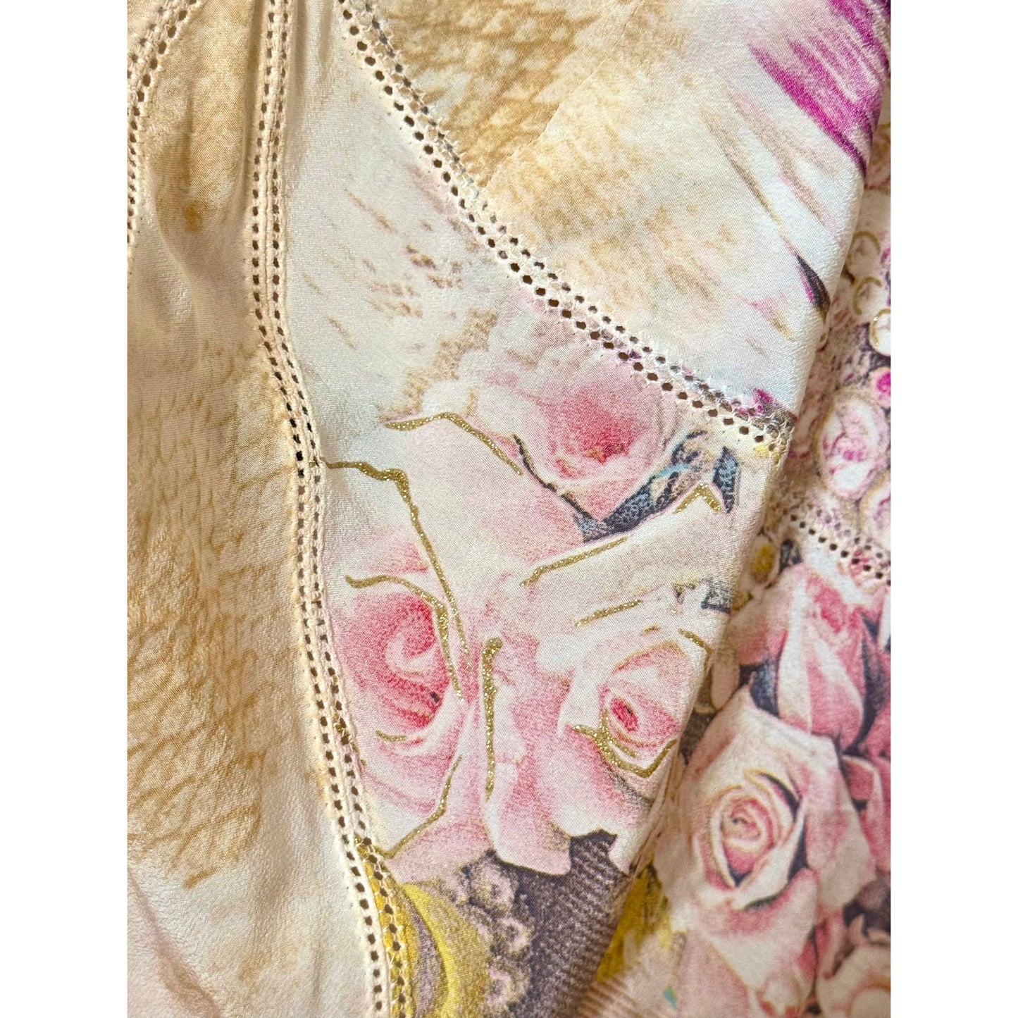 RUNWAY Roberto Cavalli S/S 2003 Angels & Roses Silk Dress (M)