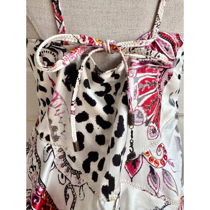 Just Cavalli Paisley S/S 2004 Asymmetric Ruffled Dress (S-M)
