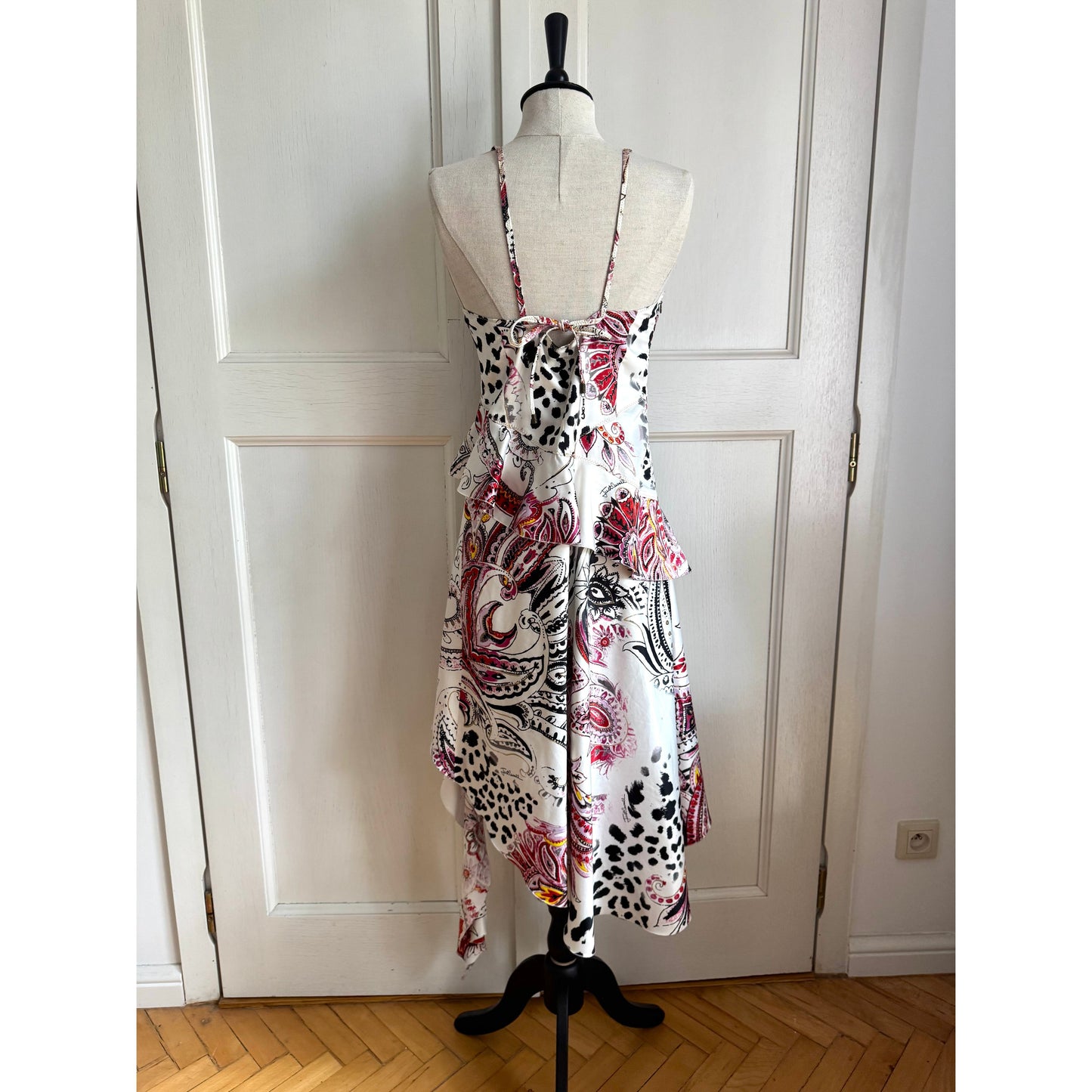 Just Cavalli Paisley S/S 2004 Asymmetric Ruffled Dress (S-M)
