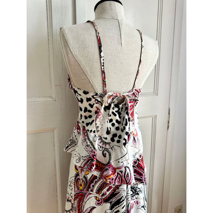 Just Cavalli Paisley S/S 2004 Asymmetric Ruffled Dress (S-M)