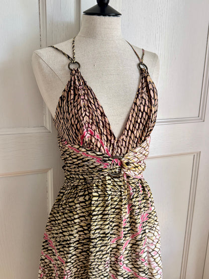 Just Cavalli Silk Snake Dress With a Tag (S)
