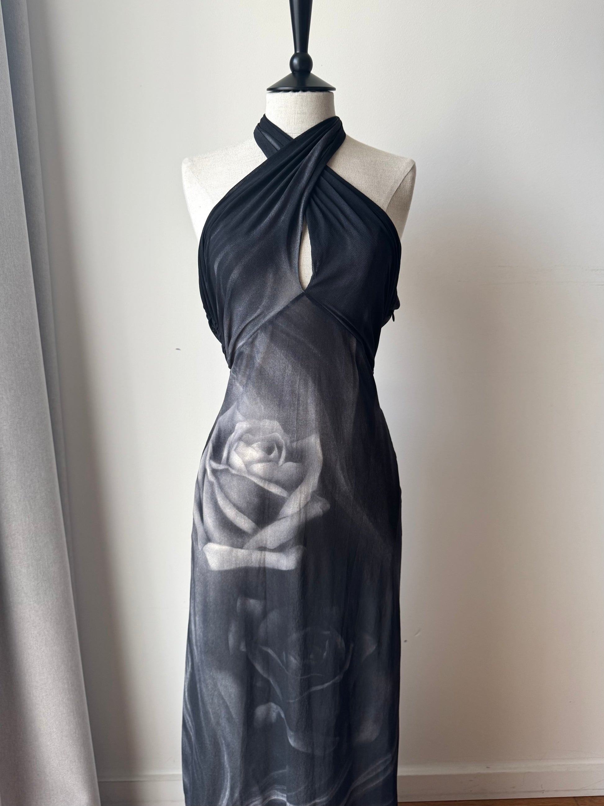 Vintage Cavalli Class 2000 Maxi Rose Dress (L / IT 44) Ciao Kasia Vintage Cavalli Class 2000 Maxi Rose Dress (L / IT 44) Ciao Kasia