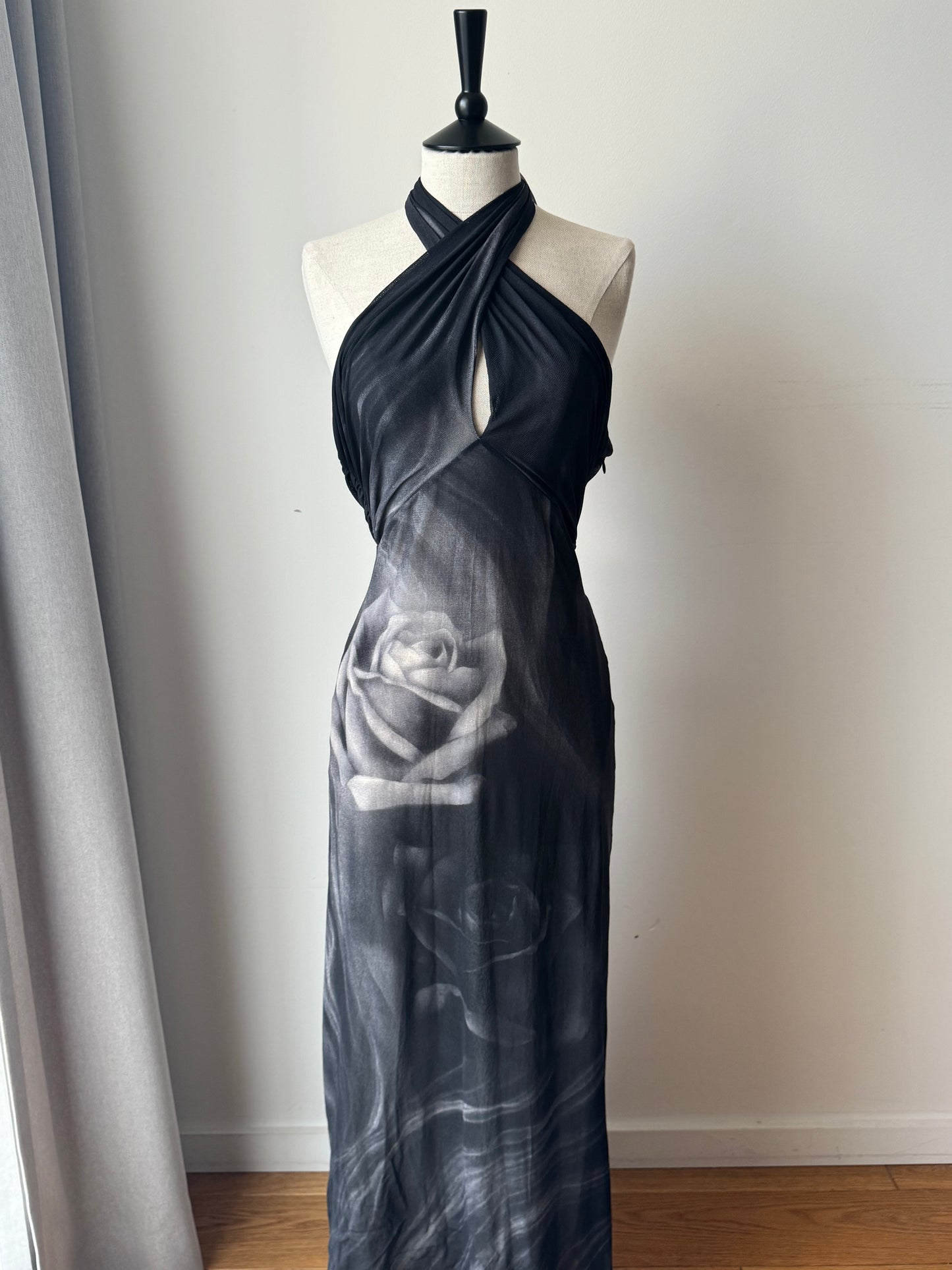 Vintage Cavalli Class 2000 Maxi Rose Dress (L / IT 44)