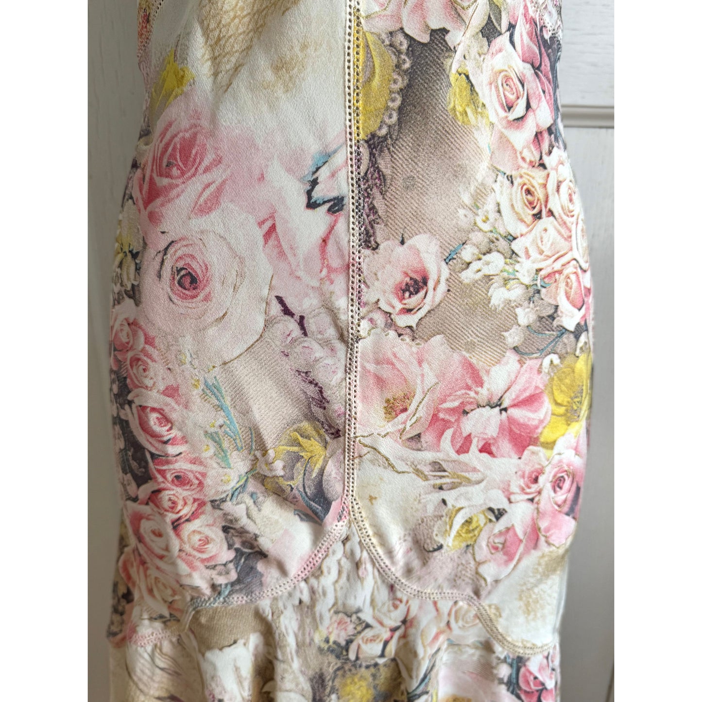 RUNWAY Roberto Cavalli S/S 2003 Angels & Roses Silk Dress (M)