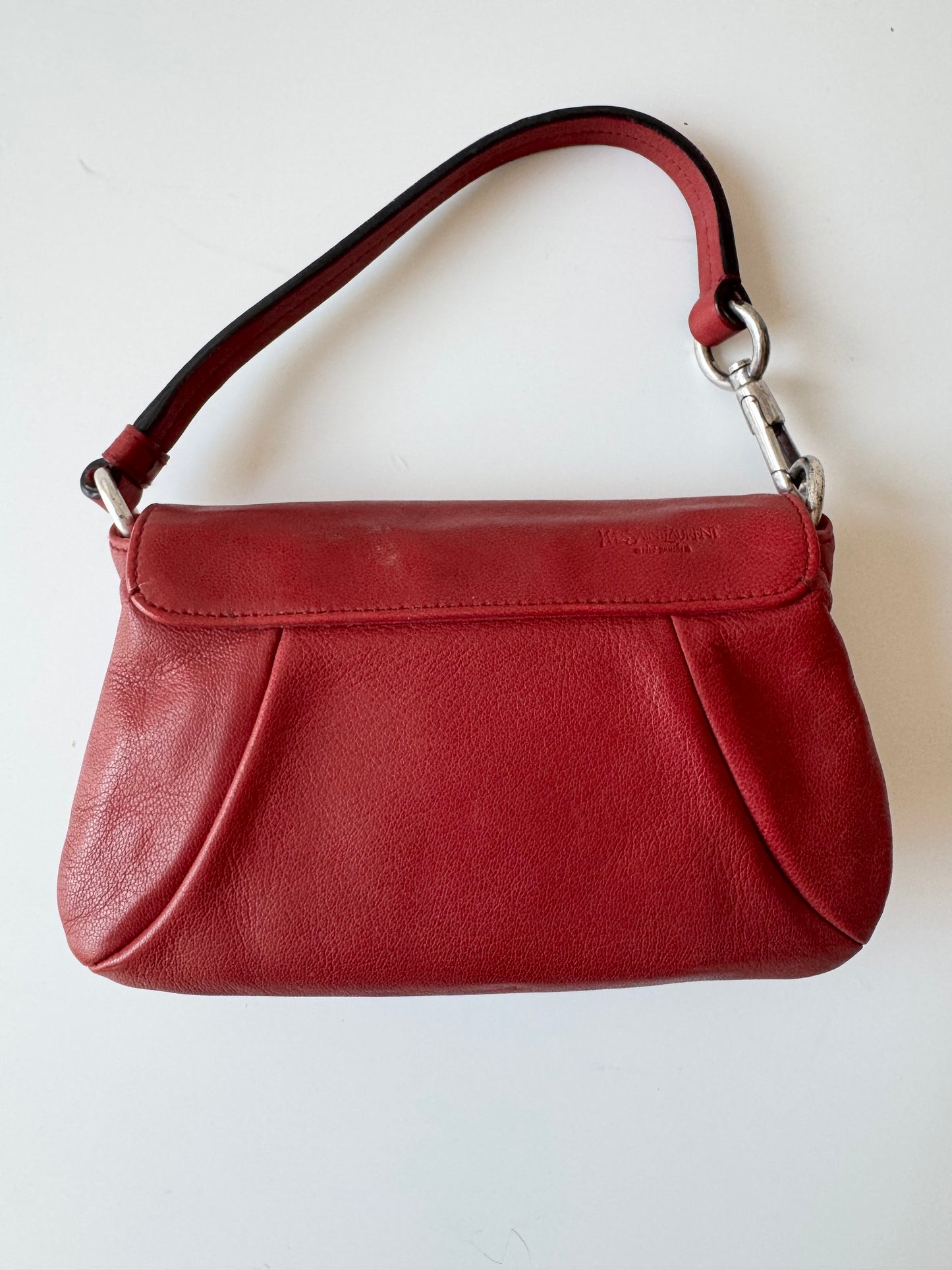 Vintage YSL Mini Nadja Leather Bag in Red