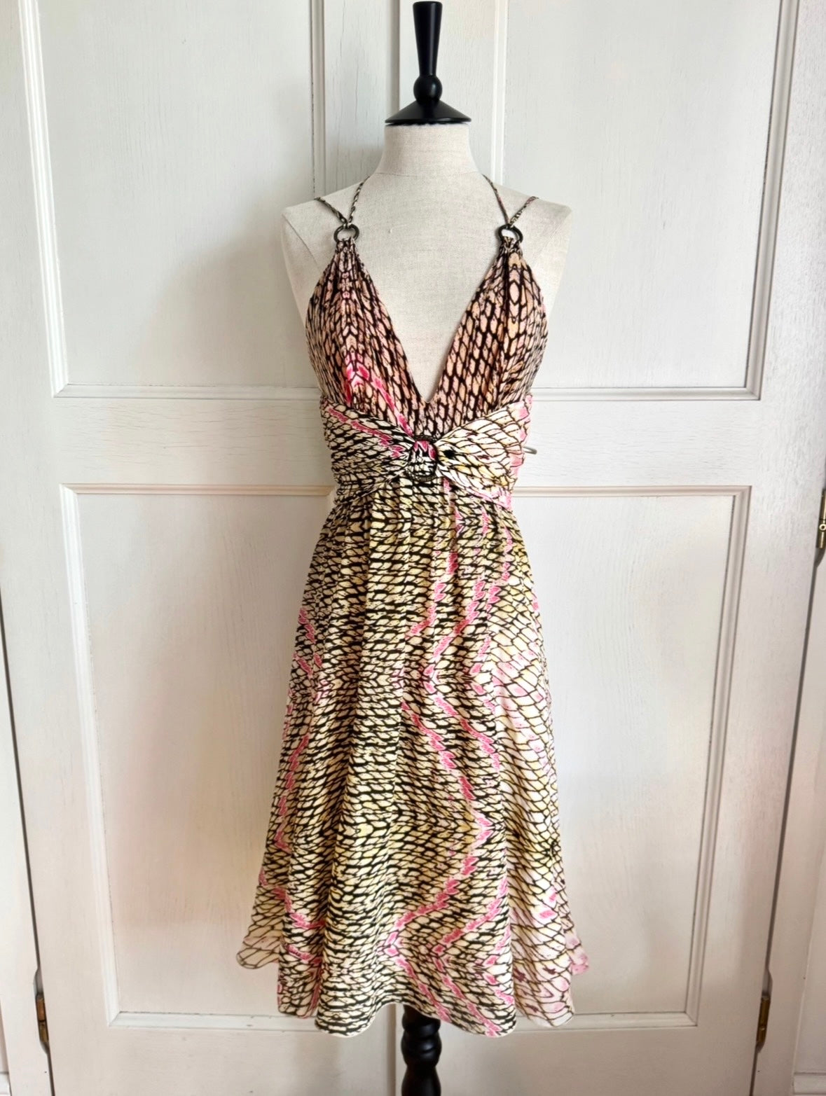 Just Cavalli Silk Snake Dress With a Tag (S)