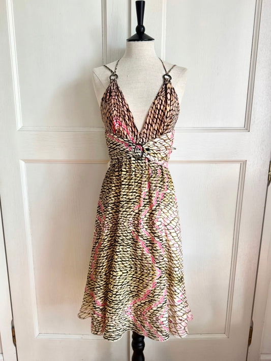 Just Cavalli Silk Snake Dress With a Tag (S)