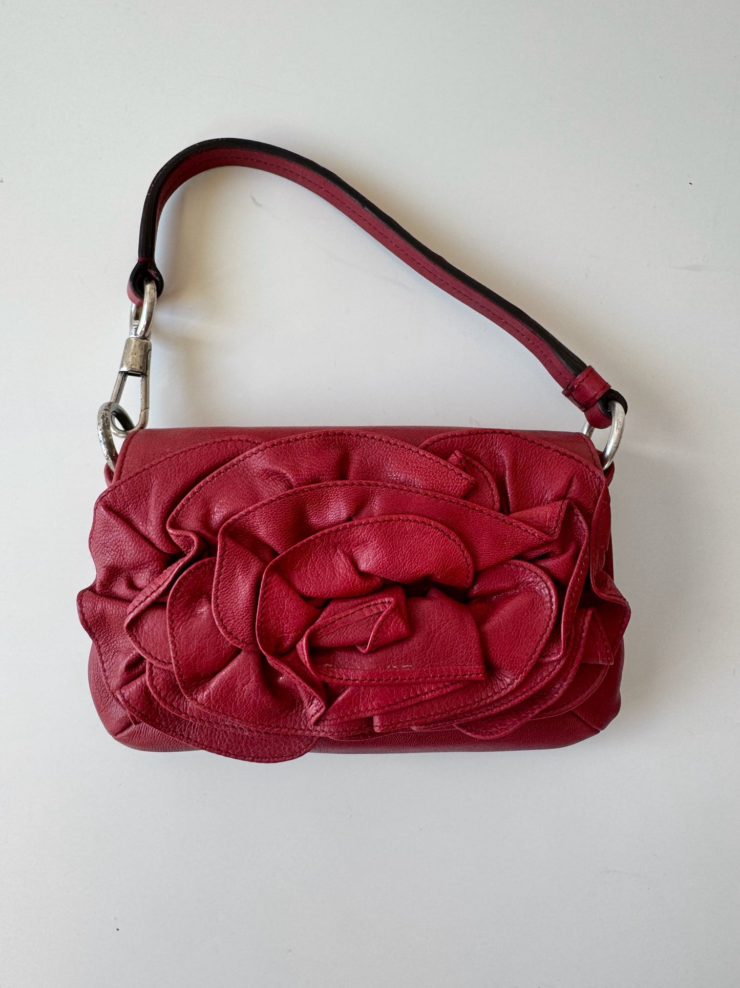 Vintage YSL Mini Nadja Leather Bag in Red