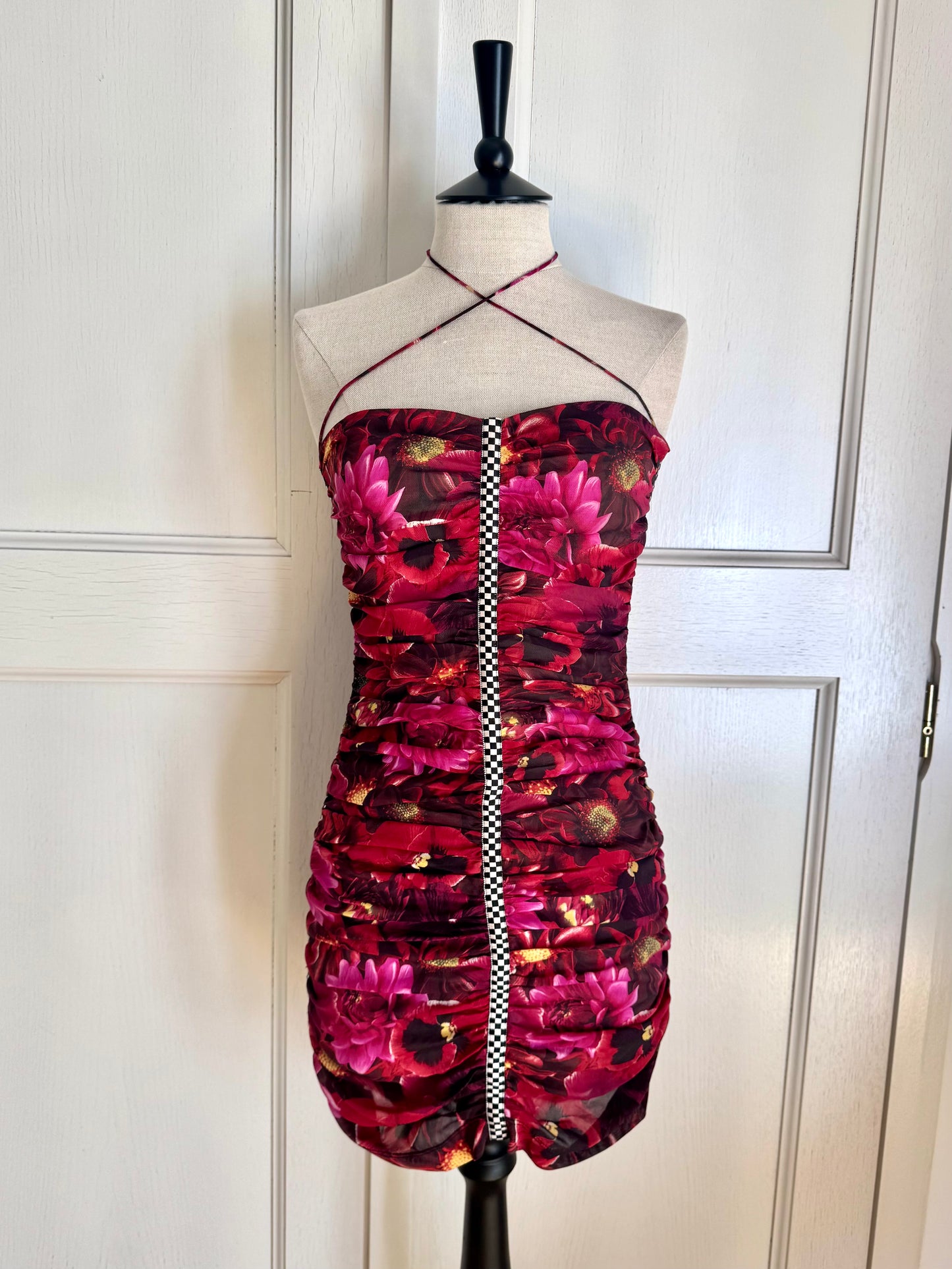 RUNWAY Dolce Gabbana F/W 2003 Silk Floral F1 Halter Dress (S)