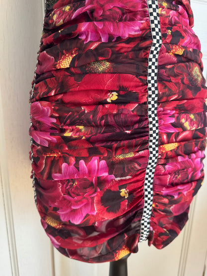 RUNWAY Dolce Gabbana F/W 2003 Silk Floral F1 Halter Dress (S)