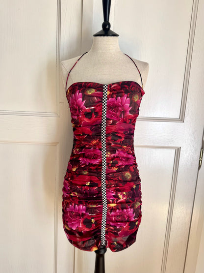 RUNWAY Dolce Gabbana F/W 2003 Silk Floral F1 Halter Dress (S)
