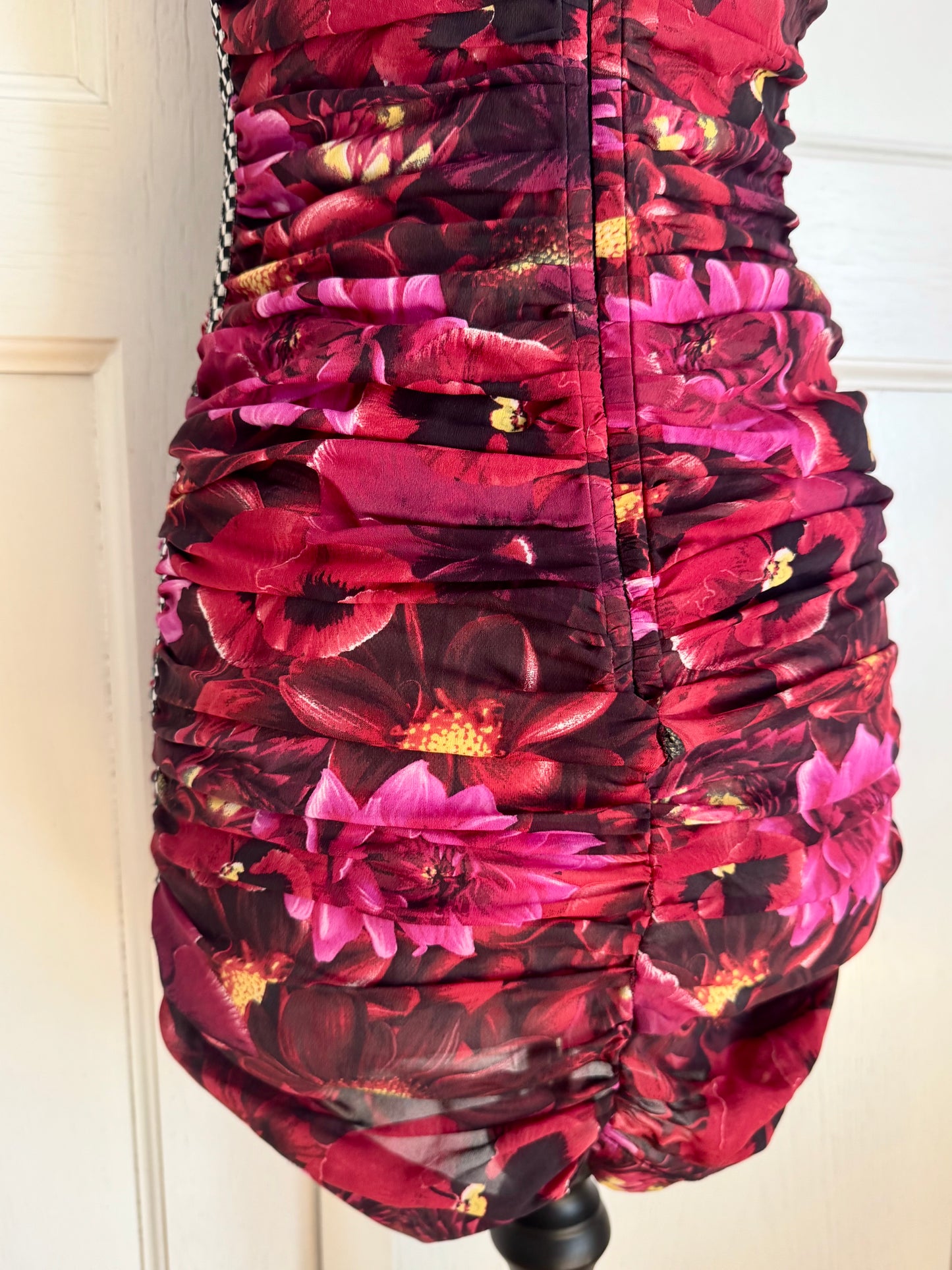 RUNWAY Dolce Gabbana F/W 2003 Silk Floral F1 Halter Dress (S)