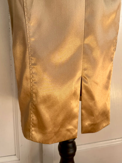 RUNWAY D&G Gold Fall / Winter 2003 Bodycon Corset Dress With Lace (L)