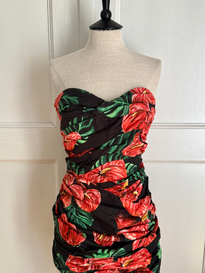 RUNWAY Dolce Gabbana S/S 2020 Hibiscus Corset Dress (L / IT 44)