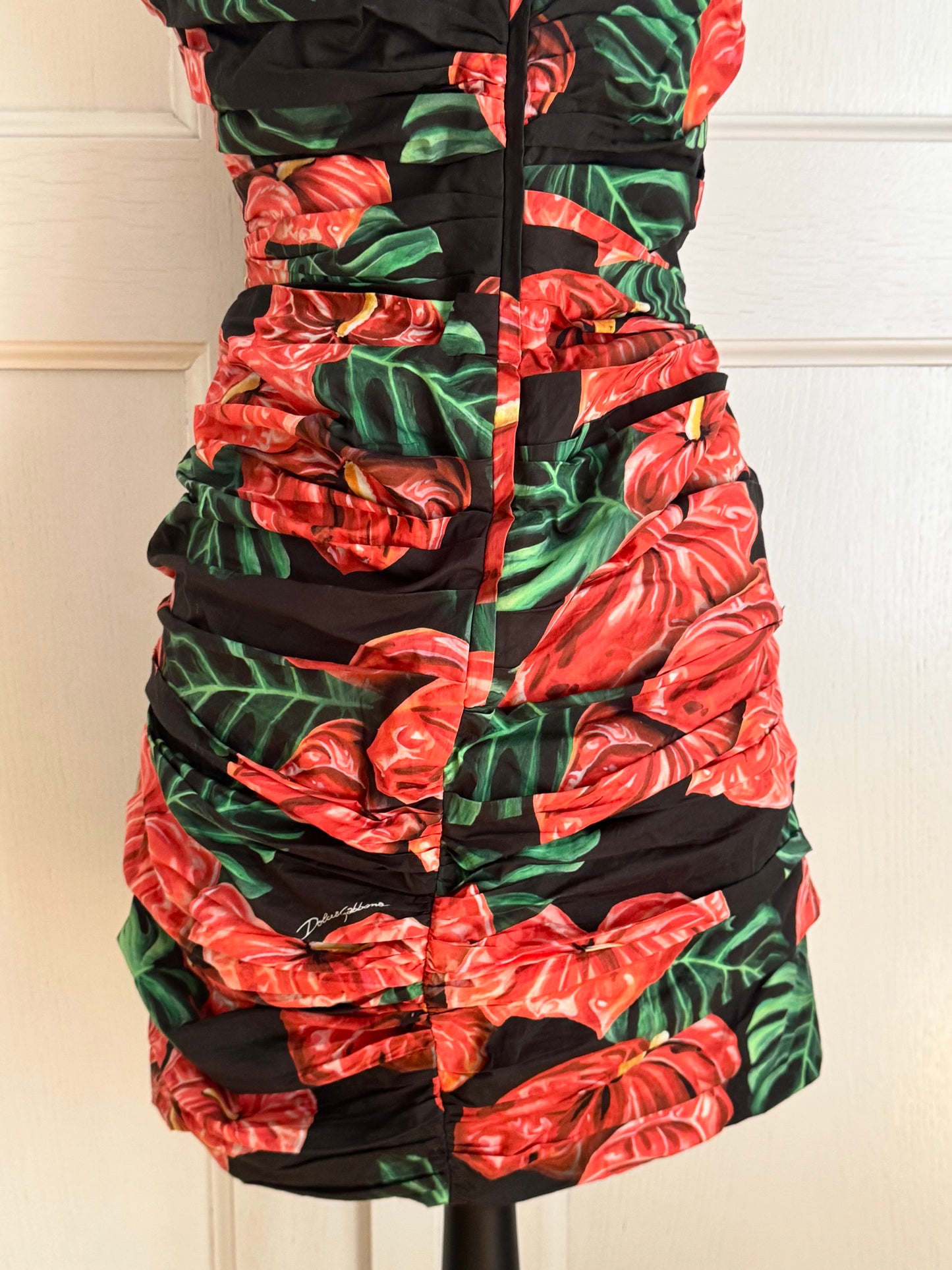 RUNWAY Dolce Gabbana S/S 2020 Hibiscus Corset Dress (L / IT 44)