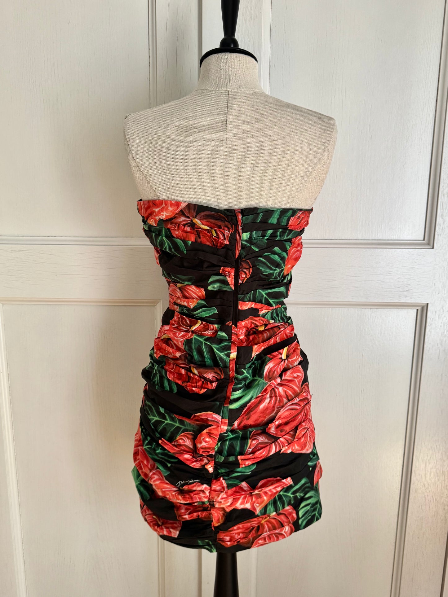RUNWAY Dolce Gabbana S/S 2020 Hibiscus Corset Dress (L / IT 44)