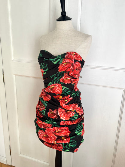 RUNWAY Dolce Gabbana S/S 2020 Hibiscus Corset Dress (L / IT 44)