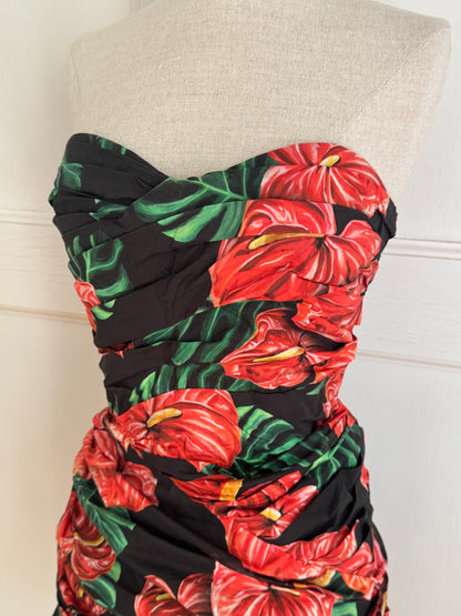 RUNWAY Dolce Gabbana S/S 2020 Hibiscus Corset Dress (L / IT 44)