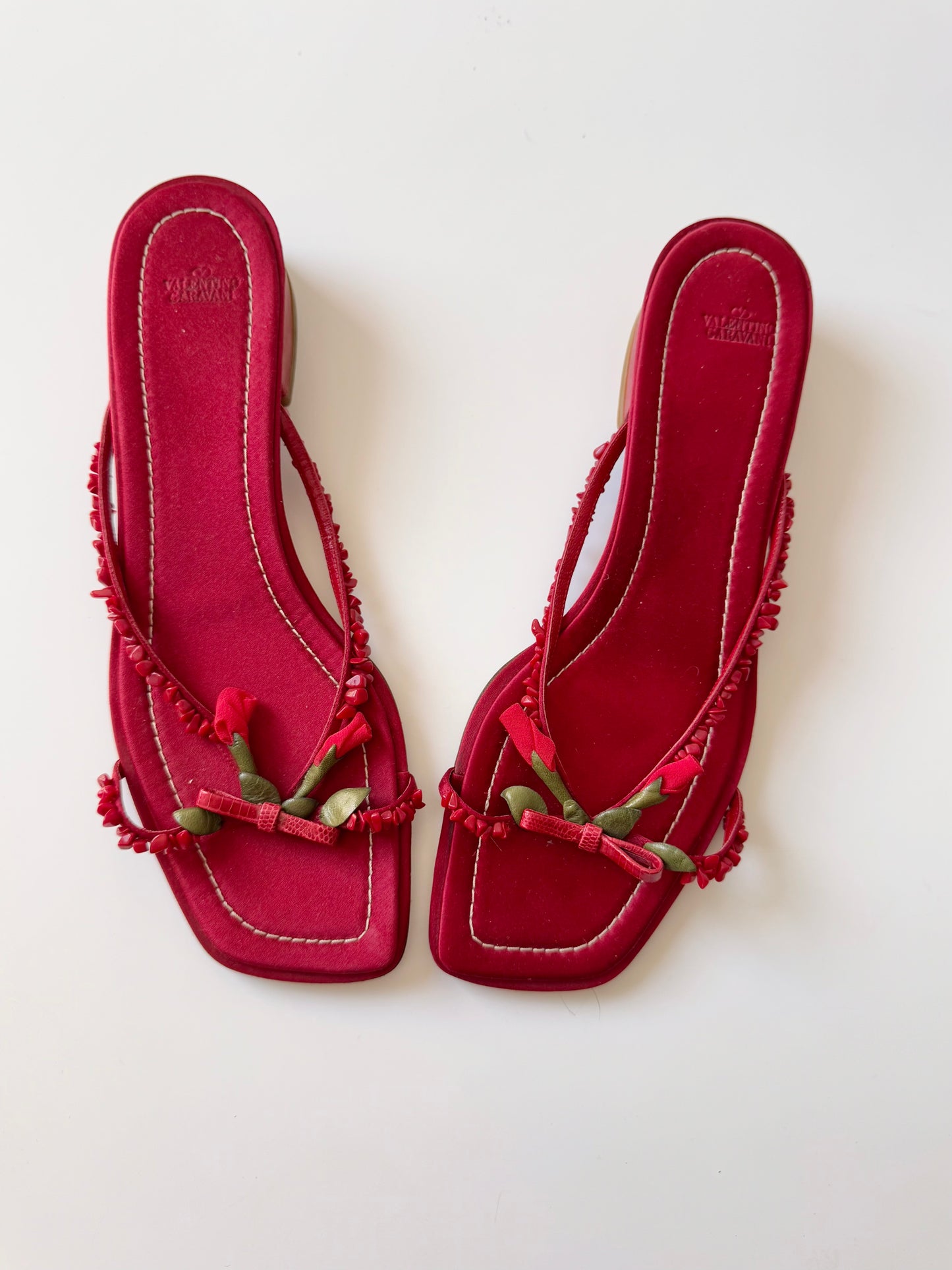 Valentino Garavanni Red Flower Flats (EU 39)