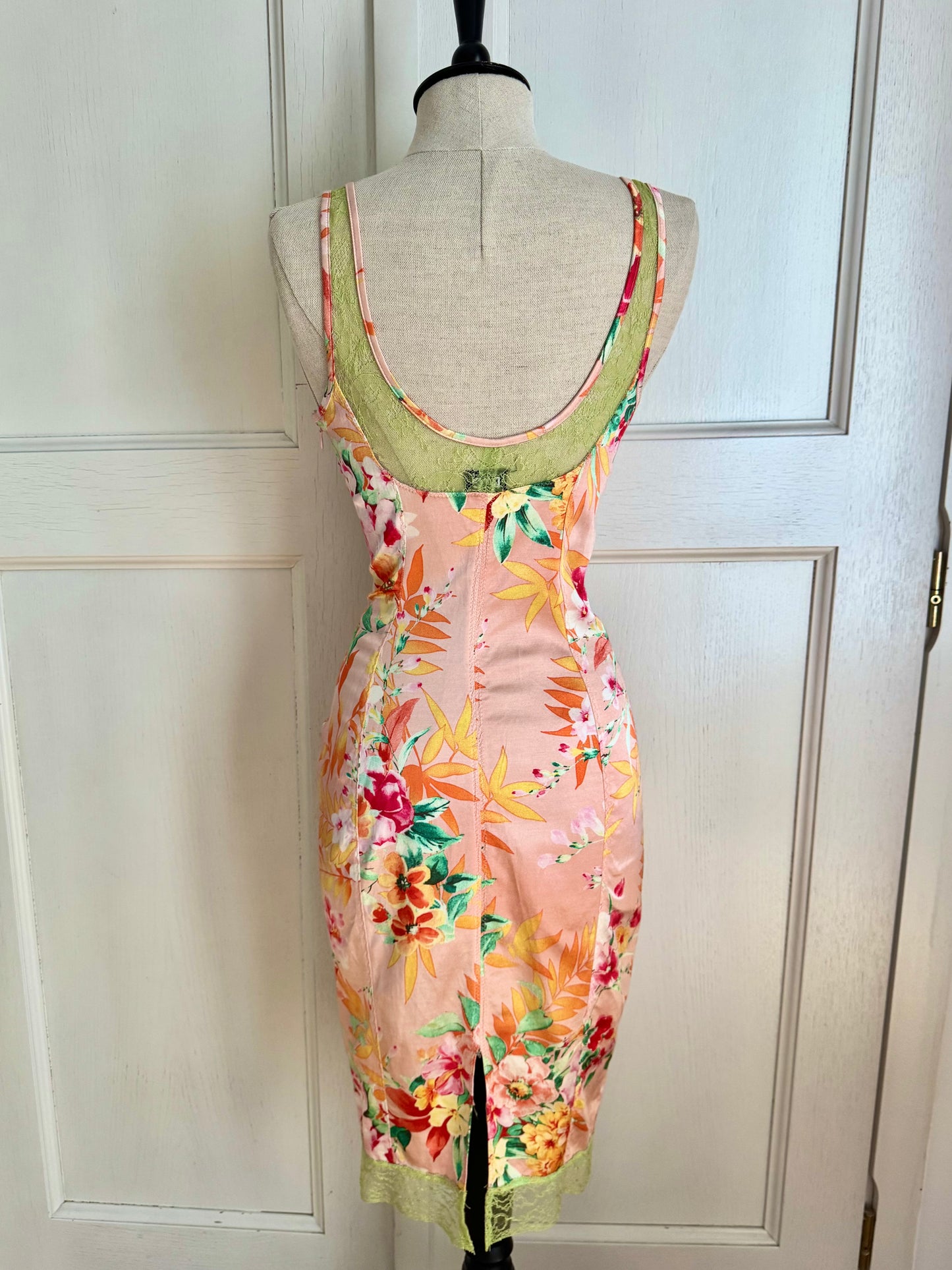 ICONIC Dolce Gabbana D&G S/S 2005 Tropical Peach Coral Dress (S and XS)