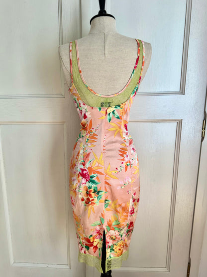 ICONIC Dolce Gabbana D&G S/S 2005 Tropical Peach Coral Dress (S and XS)