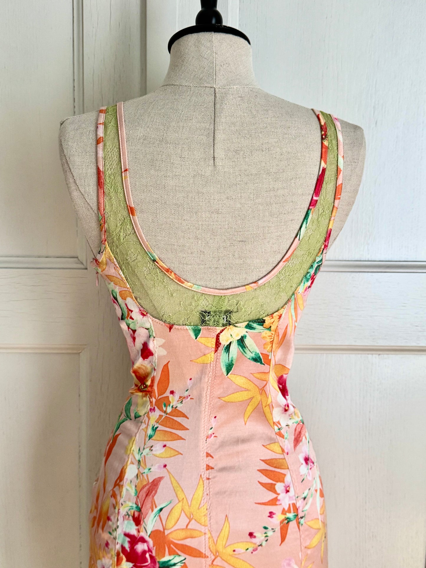 ICONIC Dolce Gabbana D&G S/S 2005 Tropical Peach Coral Dress (S and XS)